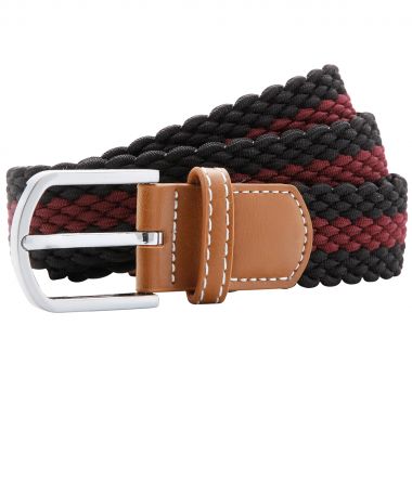 Two colour stripe braid stretch belt