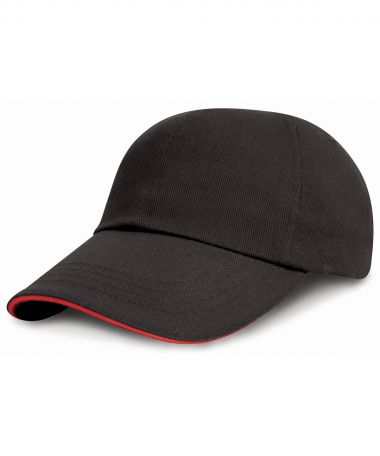 Junior low profile heavy brushed cotton cap with sandwich peak