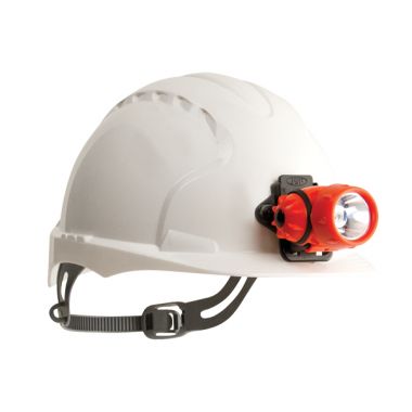 Vented Safety Helmet with 4 Point Chin Strap and LED Mounted Lamp (Pack 10)